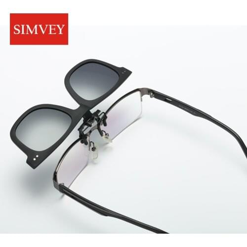 Simvey Classic Retro Rivet Polarized Clip On Sunglasses Women Man Vintage Flip Up Clips Driving Sun Glasses For Myopia Glasses