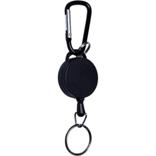 Keyring Telescopic Carabiner Premium Portable Zinc Alloy Outdoor Sports Camping Hiking Carabiner Belt Clip Retractable Cord Lock