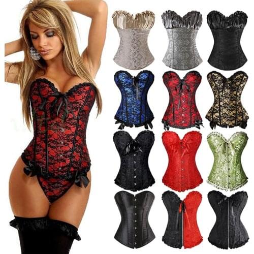 Sexy Corsets And Bustiers Lace Up Boned Overbust Costume Steampunk Waist Corset Dress Body Trainer Shapewear Top Plus Size