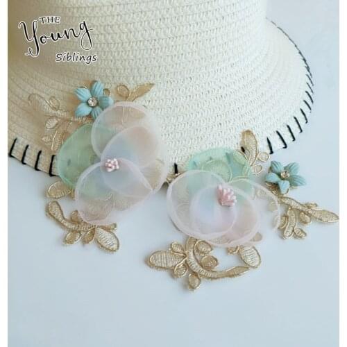 Lace Fabric Embroidered Applique Collar Sewing Lace Neckline DIY applications for clothes Decorate Bridal Wedding dress supply