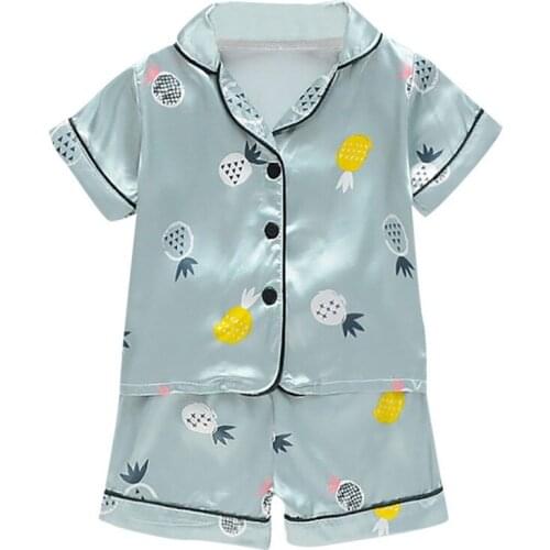 Summer Children Homewear 2019 Kids Girls Pajamas Sets Baby Nightwear Girl Boys Shirt Pant Set Casual Sleepwear