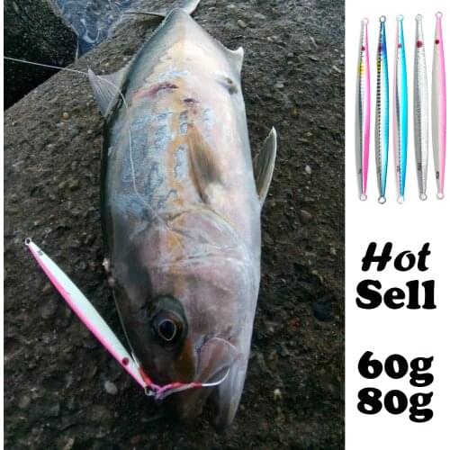 JEKEKU 2020 Hot Selling Slow Metal Jiging Lure 60g 80g Jigging Lead Fish Sea Bass Fishing Lure Artificial Bait Lead Lure