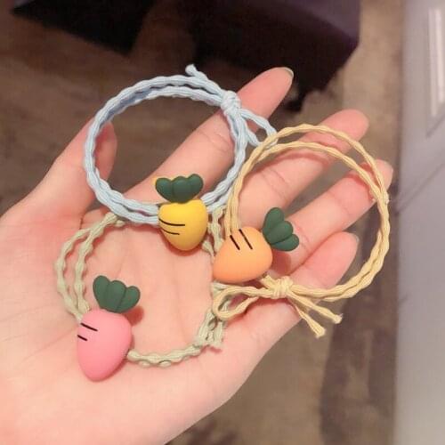 MISANANRYNE Hair Rope Ring Cute Headwear Kid Children Cartoon Carrot Tie Hair Rubber Band Elastic Hair Accessories Hairband