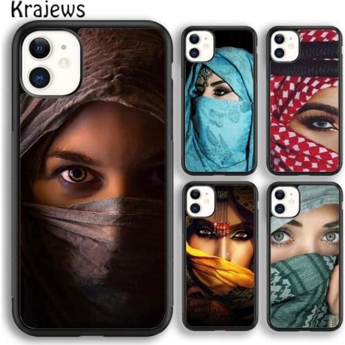 Krajews Arab Woman With Niqab Face eye soft Phone Case Cover For iPhone 5s SE 2020 6s 7 8 plus X XS XR 11 12 mini pro max Shell