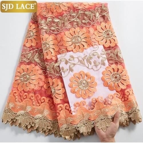 SJD LACE New Arrival French Milk Silk Mesh Lace Fabric Latest African Lace Fabric High Quality Cord Tulle For Wedding Sew A2310