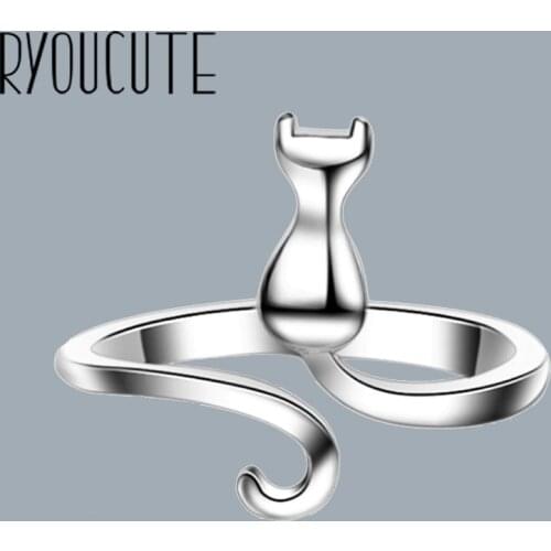 New Arrivals Vintage Moon Cat Rings For Women Men Large Adjustable Size Finger Ring Fashion Jewelry 2021