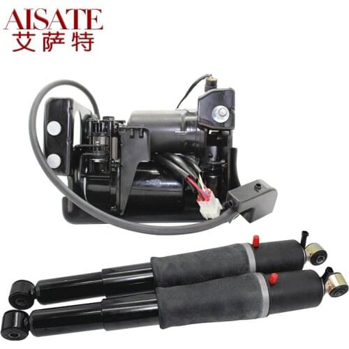 Pair Rear Air Suspension shocks Strut & Air Compressor Pump For Cadillac GMC Escalade Avalanche Suburban 1500 Tahoe Yukon