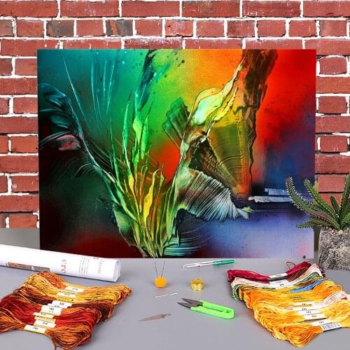 Landscape Printed Canvas 11CT Cross-Stitch DIY Embroidery Full Kit DMC Threads Knitting Hobby Painting Craft Jewelry Package