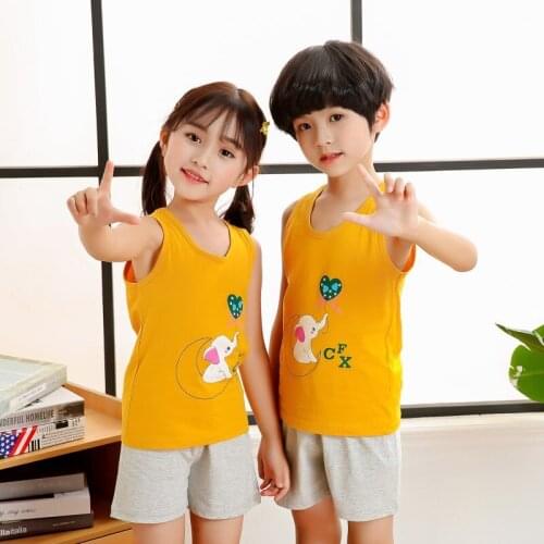Baby Girls Clothes Vest Pants Set Baby Boys Sleep Clothes Sets Outfits Girls Kids Pajamas Childrens Clothes Summer Sleepwear