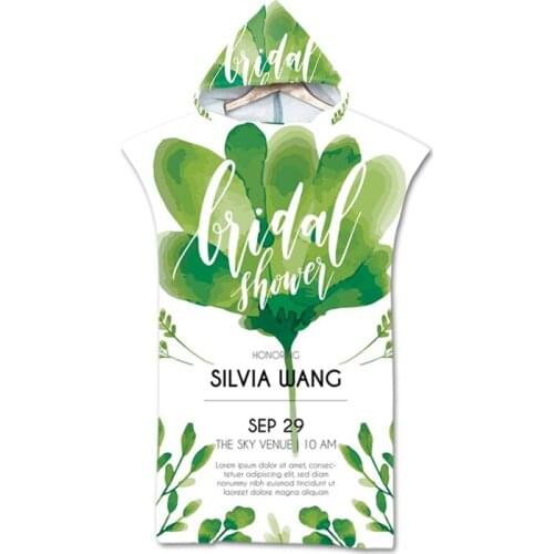 New leaves geometry Towel Adult Microfiber Dressing Robe Hooded Bath Towel Swimming Surfing Beachwear