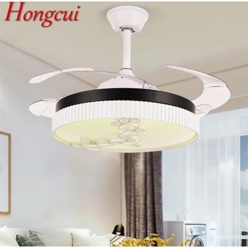 Hongcui Ceiling Fan Light Invisible Lamp With Remote Control Modern Simple LED For Home Living Room