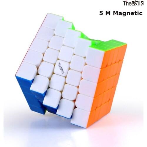 QIYI The Valk5 M Magnetic 5x5x5 Speed Magic-Cube Brain Teaser Twist Puzzle Toy Black Colorful Magnet WCA Children Cubes Toys
