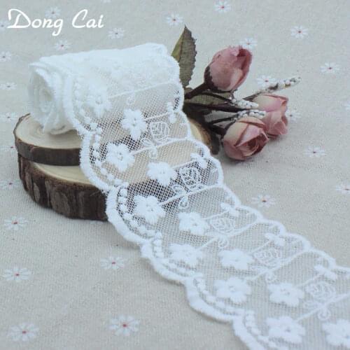 5.5cm wide white lace cotton embroidery lace diy guipure ribbon finishing warp knitwear DIY hat curtain Clothing Accessories