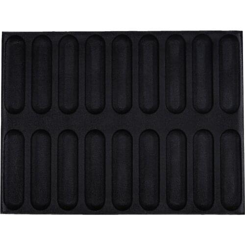 Silform Non-Stick Silicone Bread Mat with 18 Molds Fiberglass French Bread Bakeware Baguette Baking Pan Tray Sub Roll Flexipan