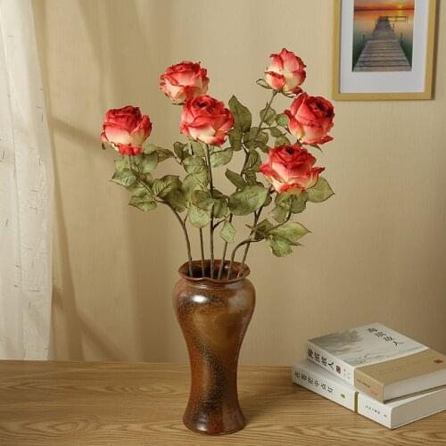 Modern minimalist simulation bouquet dried roses silk flower home decoration artificial flower ornaments simulation plants 2021