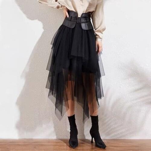 Yarn skirt spring NEW OL Genuine Leather Midi Long Wrap Skirt Ladies Elegant Simple Dark Waist Elegant 2021 New Wild Fashion