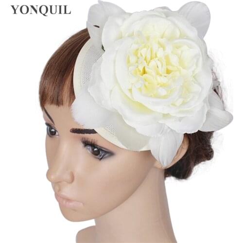 Handmade Fashion Flower Fascinator Wedding Hat Hair Pin With Flower New Headpiece For Elegant Ladies Church Mariage Headwear