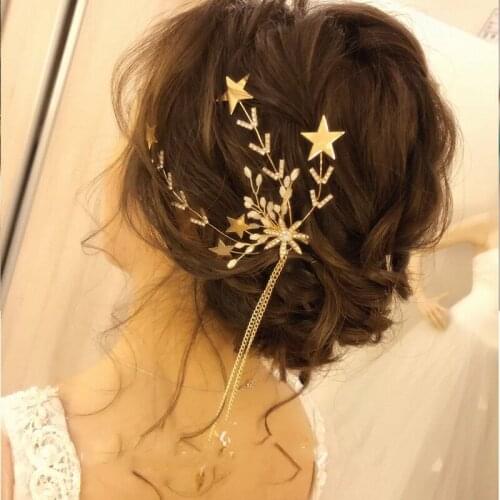 Handmade Satr Bridal Long Hair Clip Accessories Tiaras Women Barette Fashion Hair Jewelry for Wedding Prom заколки для девочек