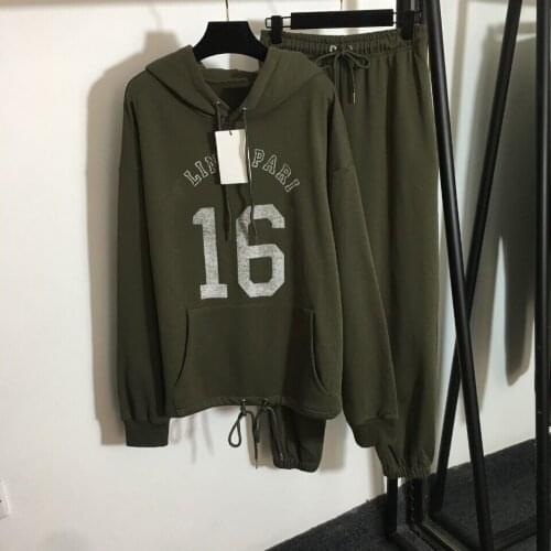 Two Piece Set Tracksuit Women Girls Hoodie+Pant Suits Hoodie Pullover Sweatshirt Sweatpants Suit Sets