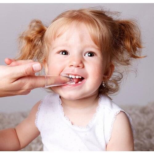 1 Set Soft Baby Finger Toothbrush And Box Silicone Children Tooth Baby Teeth Infant Brush Silicone Clean Soft Brush Teeth F1V8