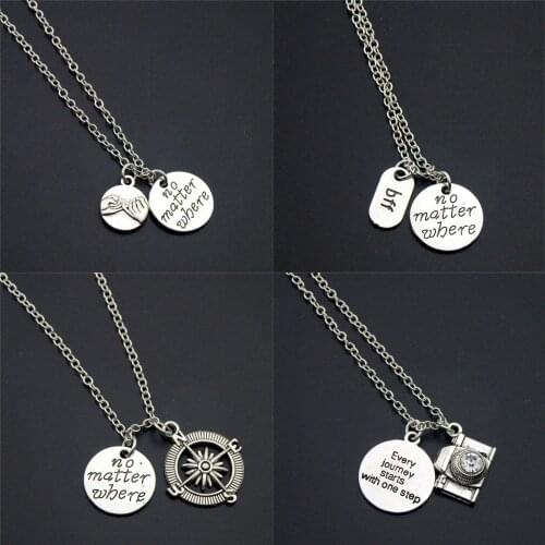 1pc Earth Airplane Keychain Camera Passport Compass Pendant Wanderlust Travelers Necklace Traveler Jewelry BFF Gifts