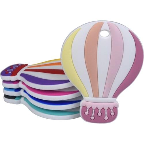 Mabochewing 1pcs Large Cartoon Hot Air Balloon Shape Silicone Teething Pendant Baby Teethers