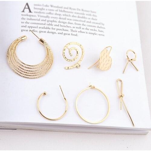 10pcs Korean Style Sweet Pendants Copper Plating Earrings Love Vortex C Round stud Earrings For Women vintage Diy Jewelry Making