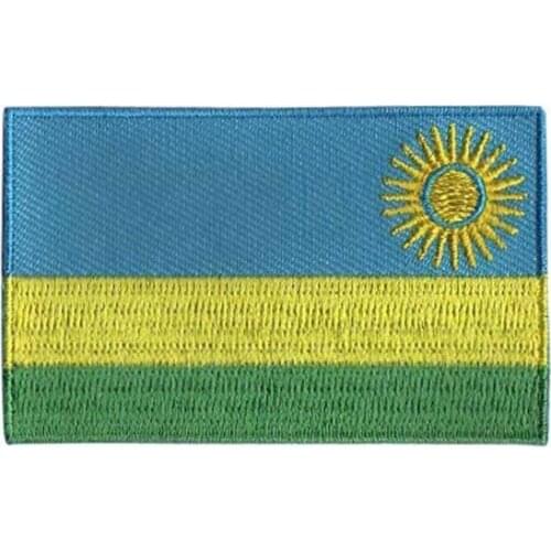 2.5",area over 80%,005,Rwanda,100pcs/bag,MOQ50pcs,embroidery patch,merrow & flat broder,iron on backing,free shipping by Post