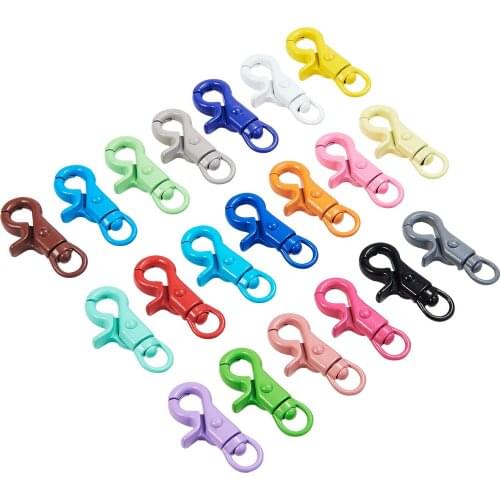 20Pcs/box Colorful Iron Swivel Clasps Metal Lobster Clasp Snap Hooks for Key Chain Jewelry Making Accessories