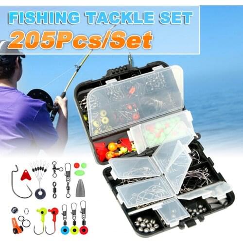 205Pcs Durable Fishing Lure Tackles Box Double Sided Hook Set Waterproof Angling Fishing Tackle Boxes For Fishing Accessories