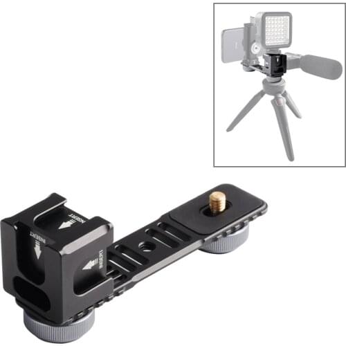 4-Head Cold Hot Shoe Mount Adapter Microphone Flash Light Extension Bracket for DJI OSMO Mobile 2 / Zhiyun Smooth 4