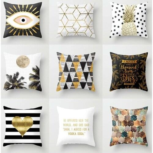45*45cm Square Sun Marble Geometric Printed Polyester Cushion Cover Lattice Throw Pillow Cases Sofa Pillow Case Home Decorative