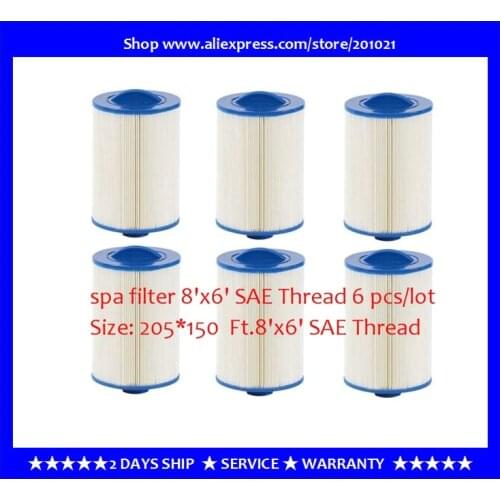 6 x Chinese spa pool hot tub filter / lot Size 205 x 150mm 8'x6' SAE Thread for China JNJ Monalisa Sunrans Winer Mesda
