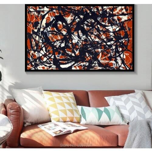 Handmade Jackson Pollock Abstract Oil Painting Wall Art Canvas Oil Painting Color Modern Art Painting Wall Pictures
