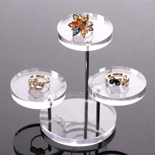 Acrylic Jewelry Display Necklace Bracelet Round Table Holder Stand Rack Case New A0KD