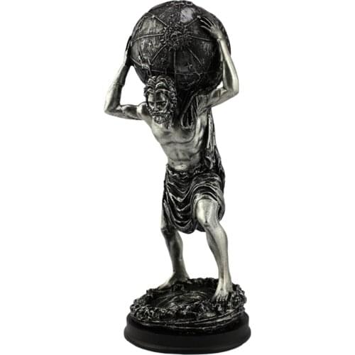 Atlas Statue Home Decor Decoration Modern Design Greek Mythology Silver