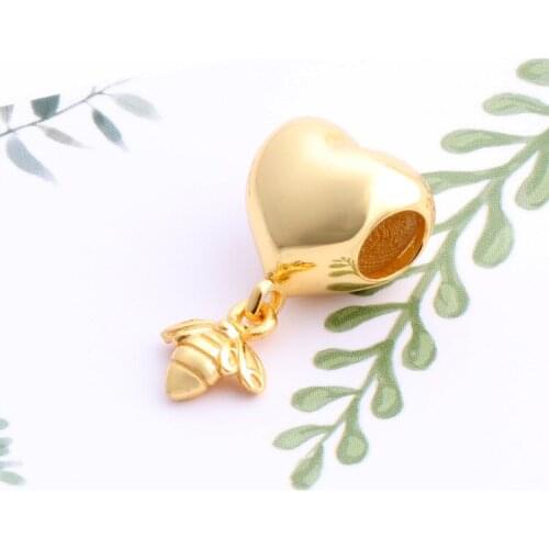 Bewill Hot Sale 925 Sterling Silver Love bee beads Fit Original Bracelet Women Jewelry Making Gift