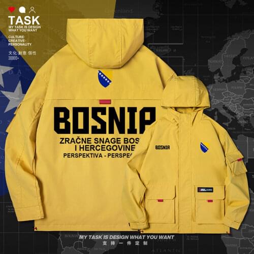 Bosnia and Herzegovina BIH men jacket hooded air force logo army fan mens clothing jackets Tactical mens new clothes autumn