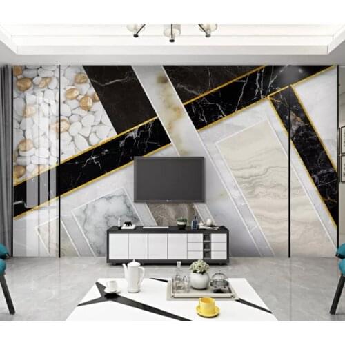 Customized large mural modern creative abstract geometric marble jazz white TV bedroom living room dining room wallpaper mural