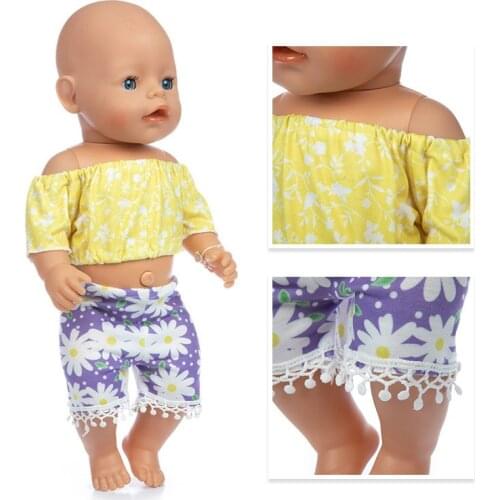Flower Dress Clothes Fit 17inch 43cm Doll Clothes Born Baby Suit For Baby Birthday Festival Gift
