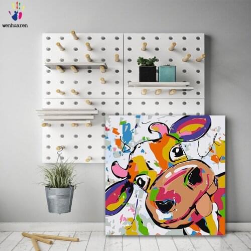 DIY colorings pictures by numbers with colors Abstract the cow painting drawing painting by numbers framed Home