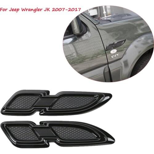 For Jeep Wrangler JK 2007-2017 Car Air Flow Fender Engine Hood Side Body Intake Vent Cover Decoration Protection Stickers