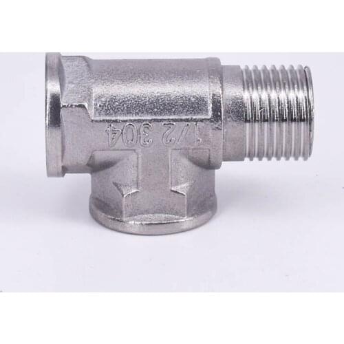 DN15 1/2" BSP Female-Female-Male Tee 201 Stainless Steel Pipe Fitting Connector Coupling Adapter