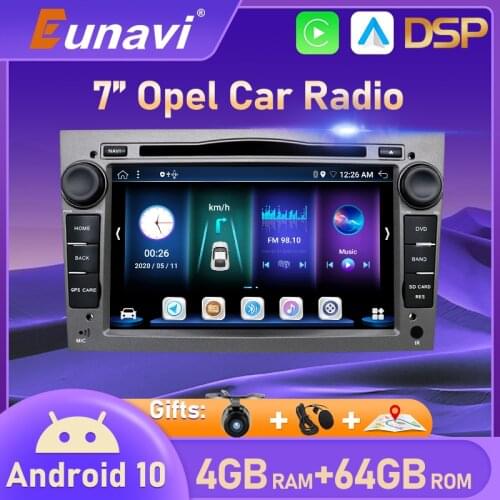 Eunavi 2 Din Android 10 GPS Car Radio DVD Multimedia For Opel Vauxhall Astra H G J Vectra Antara Zafira Corsa Vivaro Meriva Veda