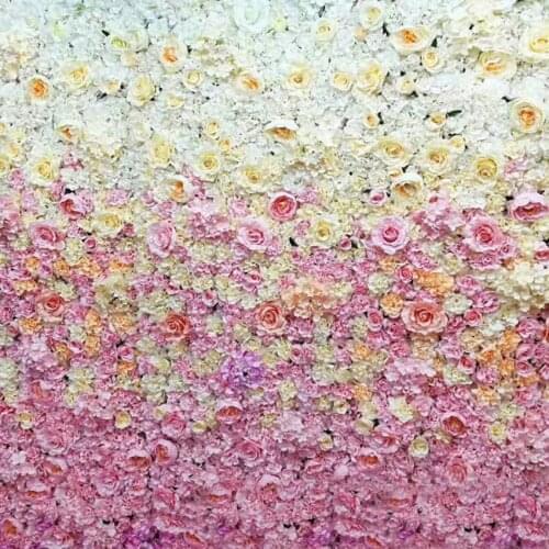 Exellent 5.4M x 2.4M Wedding Flower Wall gradual change hot pink flower backdrop wedding stage decoration by Fedex