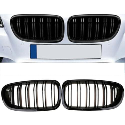 Gloss Black For 10-16 BMW F10 F11 F18 5 Series M Sport Front Kidney Grille Grill