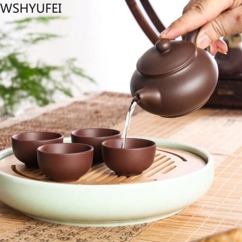 Hot Sale Yixing Purple sand Tea set Tea Set Travel convenience tea set purple clay customized gifts Chinese Tea Ceremony