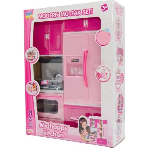 Toy 2'li Modern Kitchen Kit Light and Voice Girl Toys Playing House Game