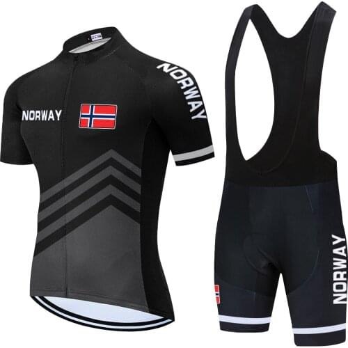 2021 TEAM Norway Cycling Jersey Set Men Summer Quick Dry Bike Shirts Maillot Culotte Wear BICYCLING Bike Shorts Suit 20D