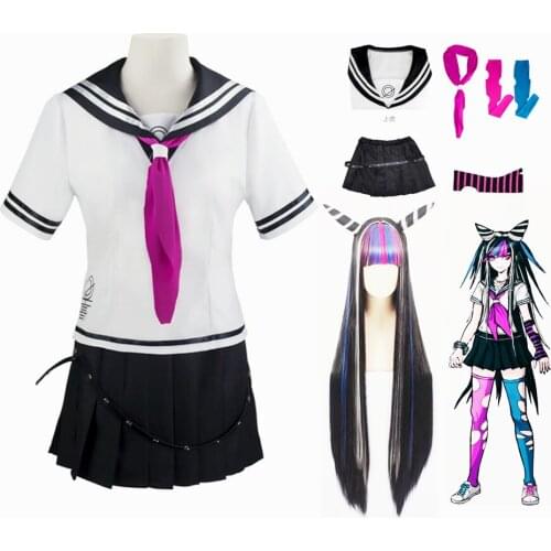 Anime Danganronpa Ibuki Mioda Cosplay Costume Women Dresses School Uniform Sailor Suit Skirt Set
